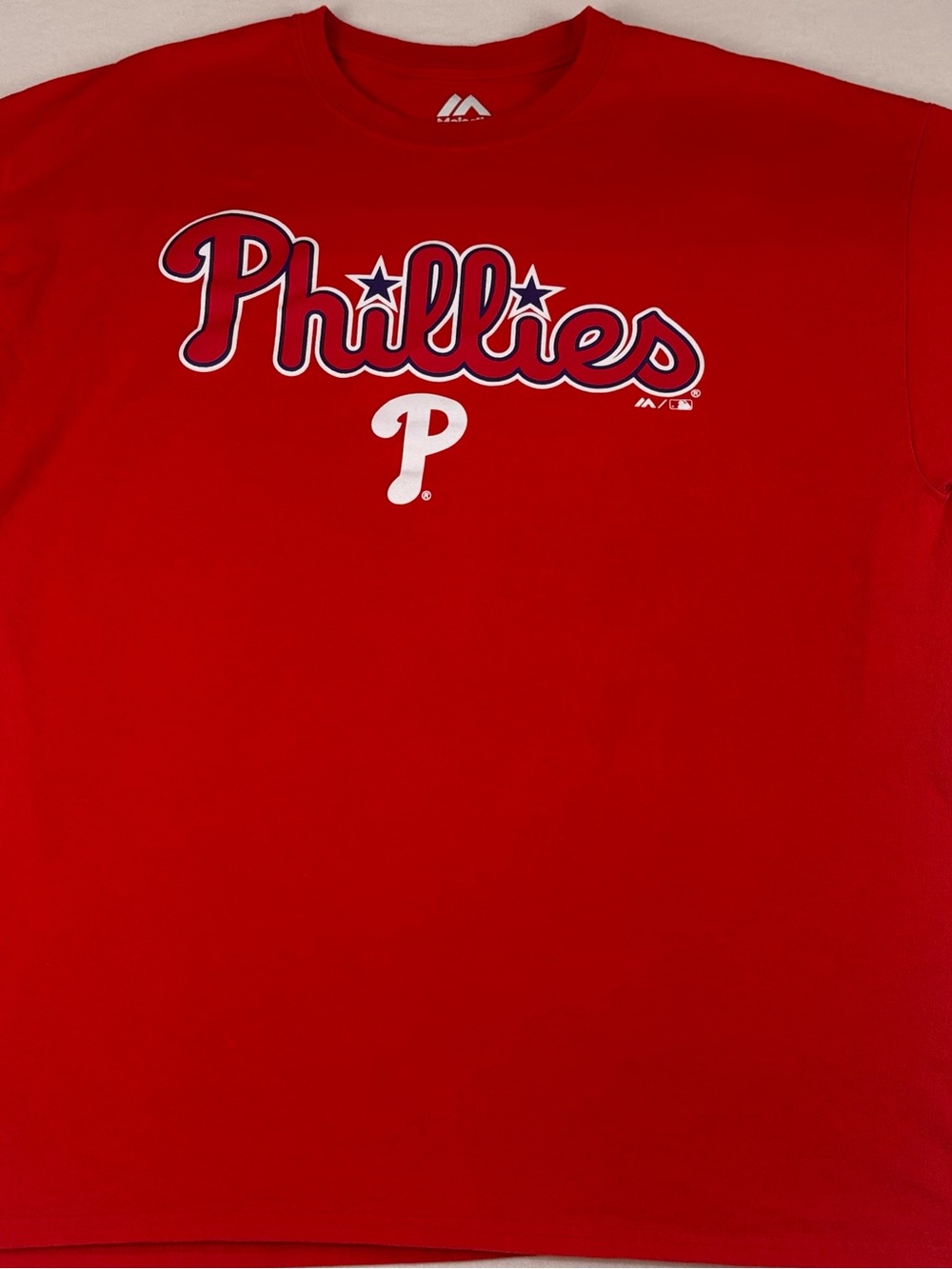 Majestic Red Phillies Logo Tee - Men's Short Sleeve